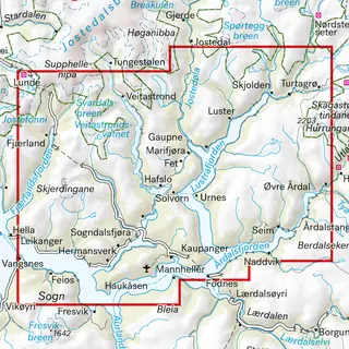 Sogndal Årdal Calazo Turkart 1:50 000