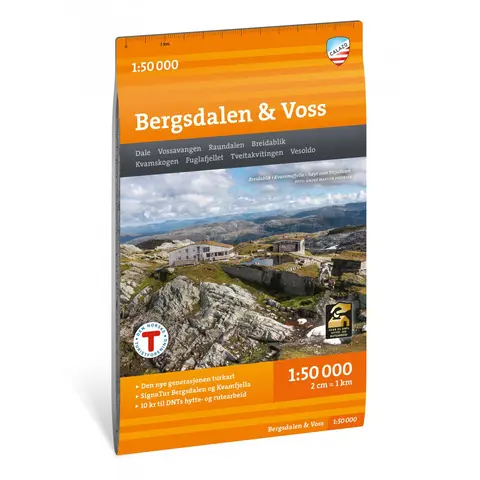 Bergsdalen Voss Calazo Turkart 1:50 000