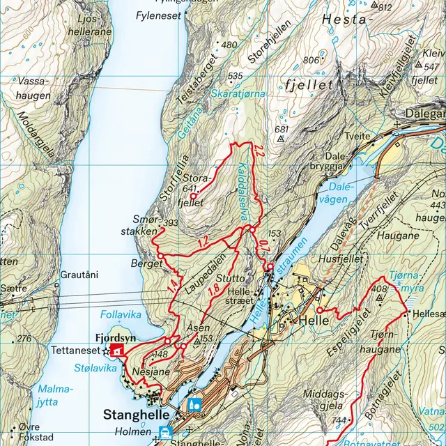 Bergsdalen Voss Calazo Turkart 1:50 000 