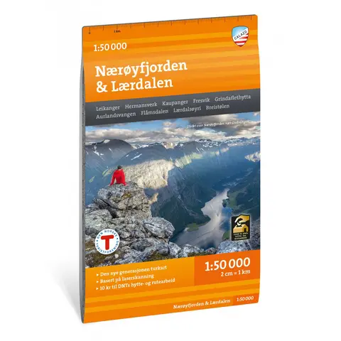 Nærøyfjorden Lærdalen Calazo Turkart 1:50 000