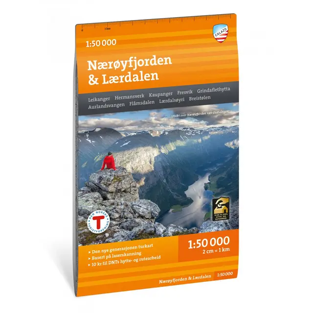 Nærøyfjorden Lærdalen Calazo Turkart 1:50 000 