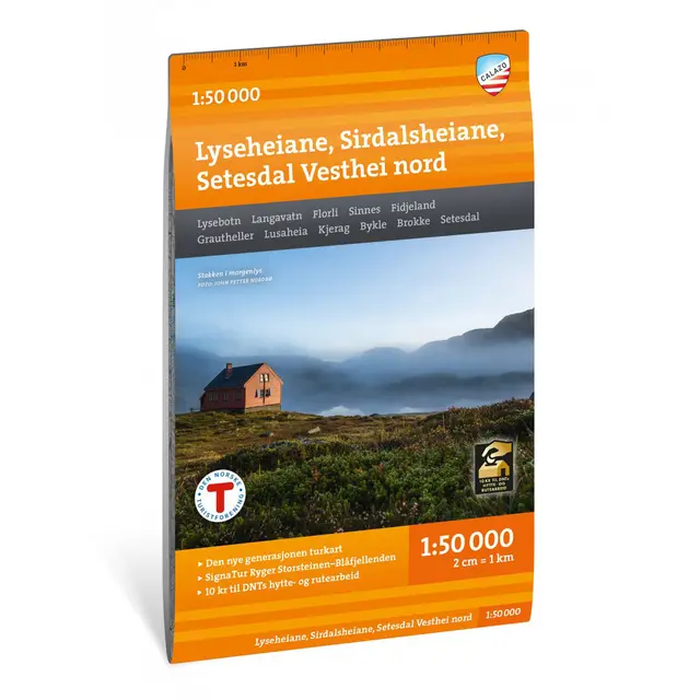 Lyseheiane Sirdalsheiane Setesdal Vesthe Calazo Turkart 1:50 000 