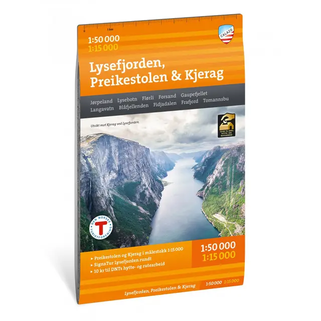 Lysefjorden Preikestolen Kjerag Calazo Turkart 1:50 000 