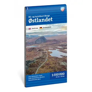 Østlandet Calazo Bil- og turistkart 1:350 000