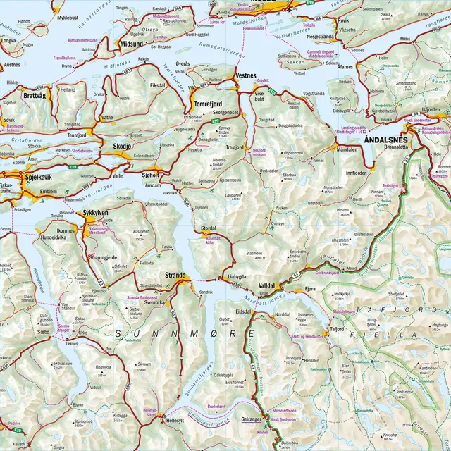 Nord-Norge Calazo Bil- og turistkart 1:350 000 