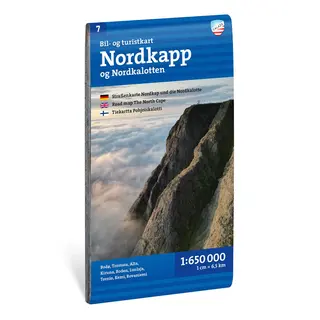 Nordkapp og Nordkalotten Calazo Bil- og turistkart 1:650 000