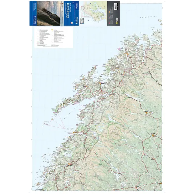 Nordkapp og Nordkalotten Calazo Bil- og turistkart 1:650 000 