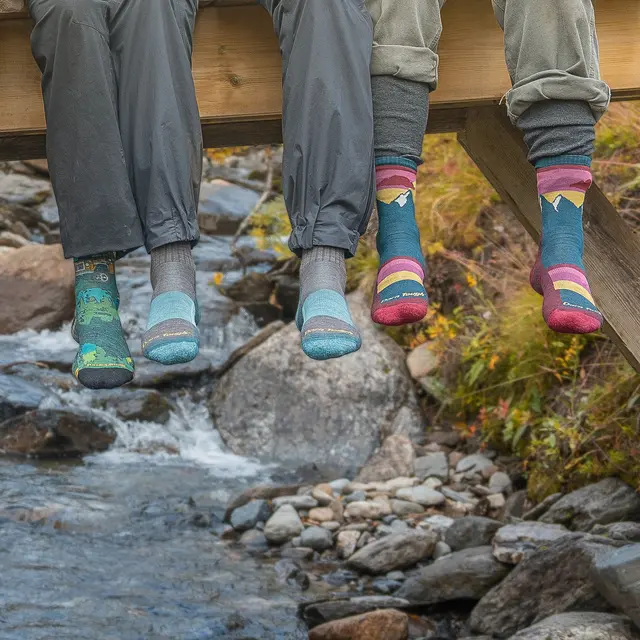 Sokker til dame 41–42,5 Darn Tough Sunset Light Crew W L DarkTea 
