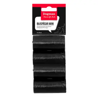 Hundeposer 4 pk Dogman Bajspåsar mini 20 stk