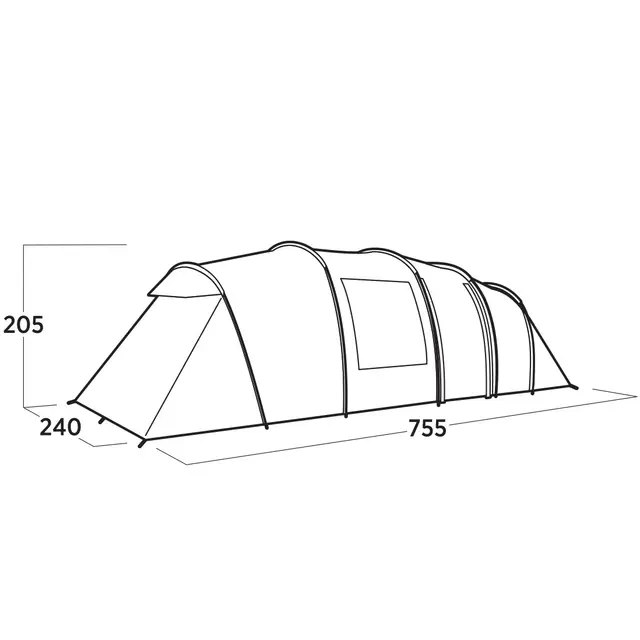 Tunnelltelt til 8 Easy Camp Leka Twin 8 