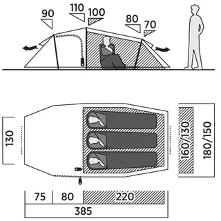 Tunnelltelt til 3 Easy Camp Pasvik 3