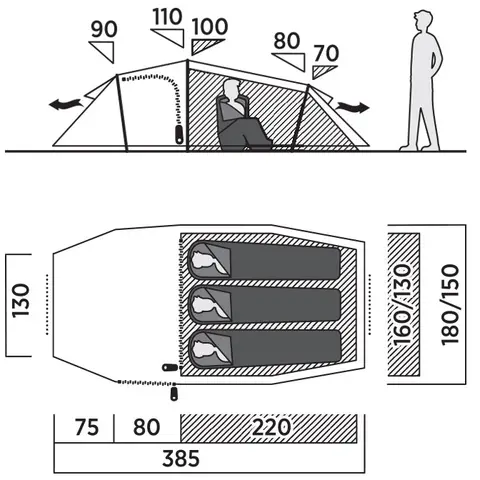 Tunnelltelt til 2 Easy Camp Pasvik 3