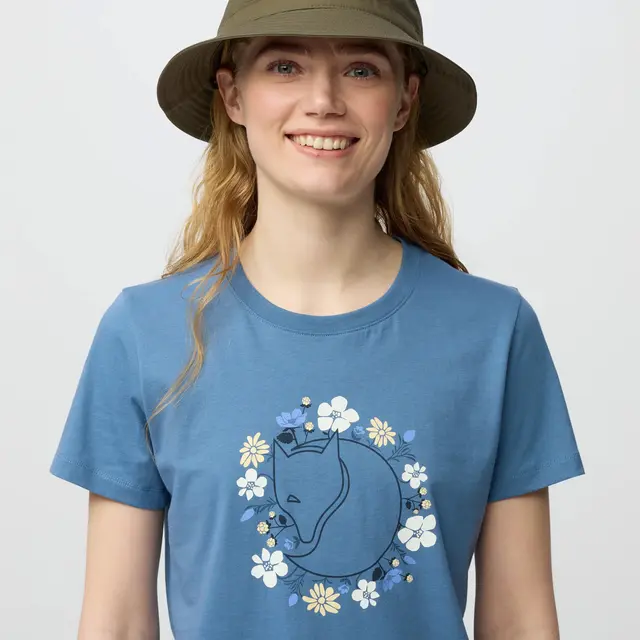 Skjorte til dame XS Fjällräven Fjällblomster Fox Tee W XS 54 