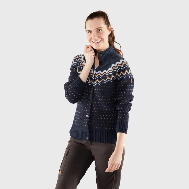 Jakke til dame Fjällräven Övik Knit Cardigan W 555 