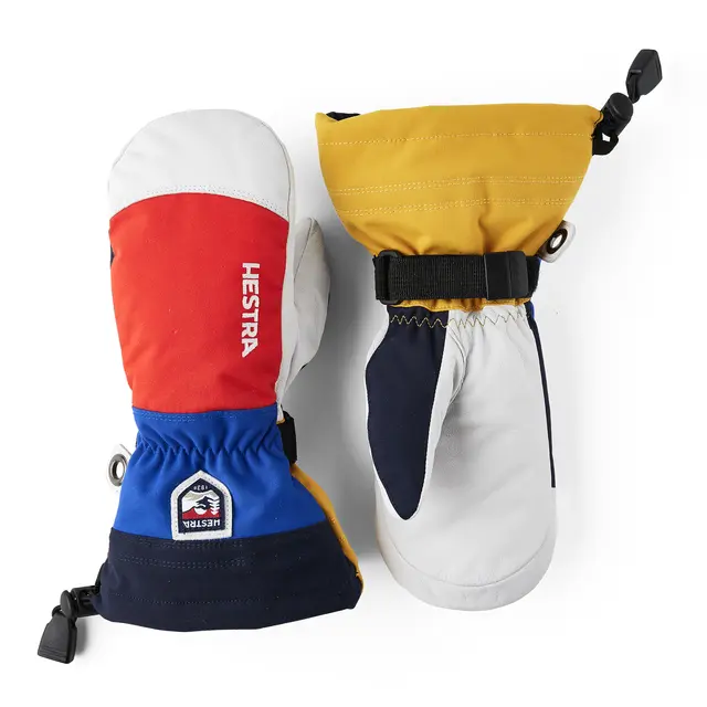 Skivotter til junior 6–7 år Hestra Army Leather Heli Ski Mitt Jr 4 5 