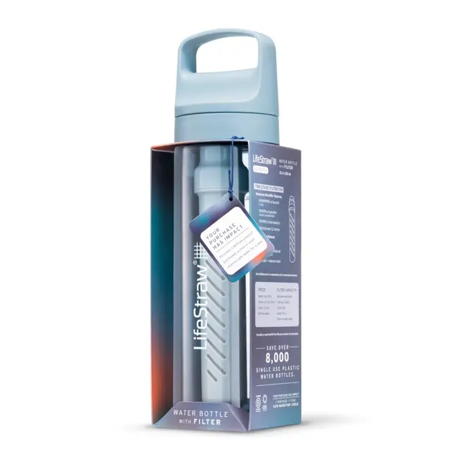 Drikkeflaske med vannrenser Lifestraw Go 2.0 650 ml IcelandicBlue 