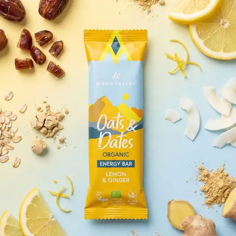 Energibar med sitron og ingefær Moonvalley Energy Lemon Ginger 50 g