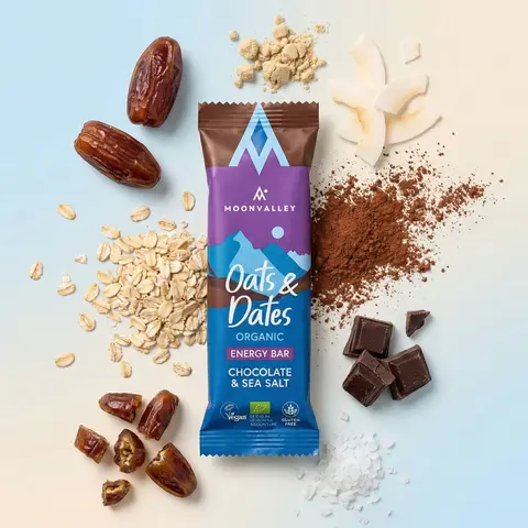 Energibar med sjokolade og havsalt Moonvalley Energy Chocolate SeaSalt 50 g