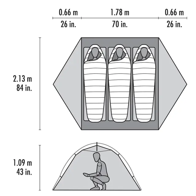 Kuppeltelt til 3 MSR Elixir 3 