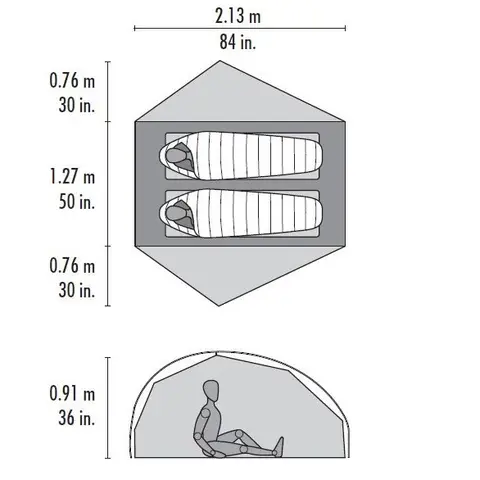 Kuppeltelt til 2 MSR Freelite 2