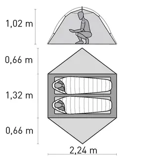 Kuppeltelt til 2 MSR Hubba Hubba HD 2