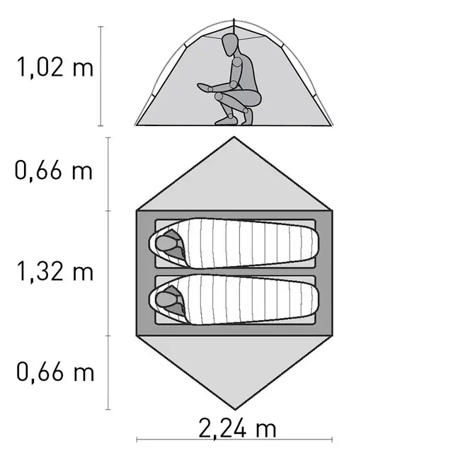 Kuppeltelt til 2 MSR Hubba Hubba HD 2 