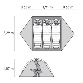 Kuppeltelt til 3 MSR Hubba Hubba HD 3