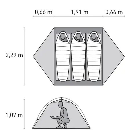 Kuppeltelt til 3 MSR Hubba Hubba HD 3