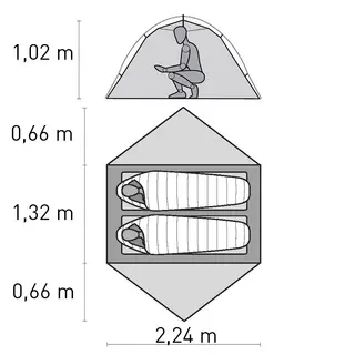 Kuppeltelt til 2 MSR Hubba Hubba LT 2