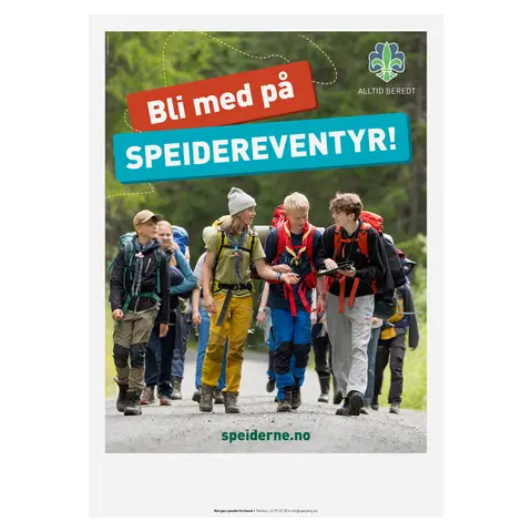 Plakat NSF Plakat Bli med på speidereventyr A2