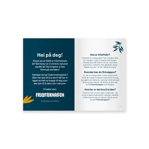 Friluftsknappen-hefte Norsk Friluftsliv Friluftsknappen