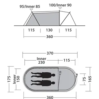 Pup-up-telt til 2 Outwell Nexion 2 Forest