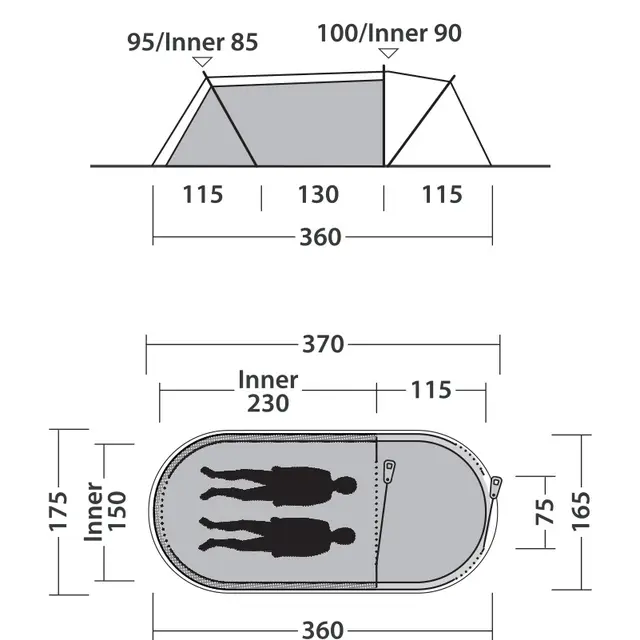 Pup-up-telt til 2 Outwell Nexion 2 Forest 