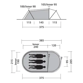 Pop-up-telt til 3 Outwell Nexion 3 Forest
