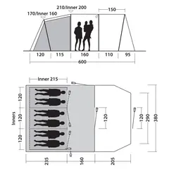 Campingtelt til 6 Outwell Rockwell 6