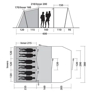 Campingtelt til 6 Outwell Rockwell 6