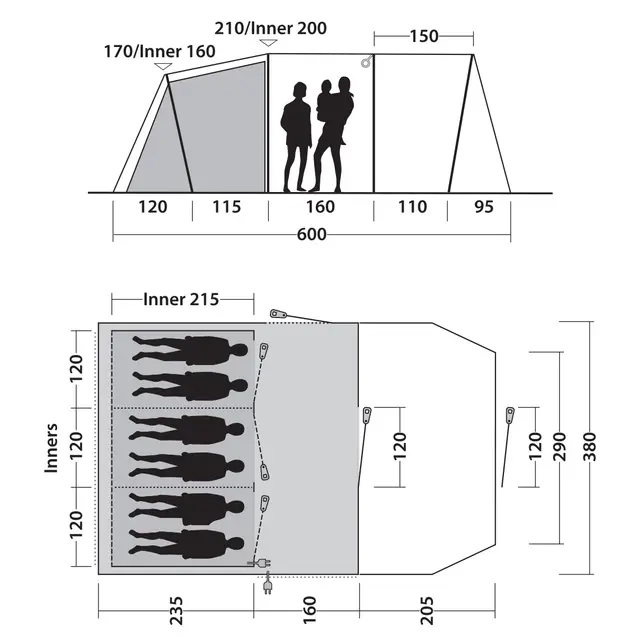 Campingtelt til 6 Outwell Rockwell 6 