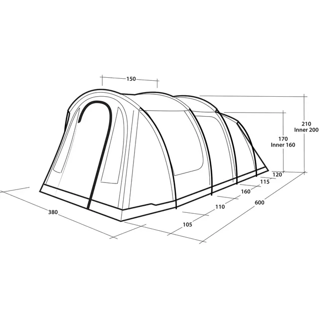 Campingtelt til 6 Outwell Rockwell 6 