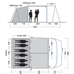 Campingtelt oppblåsbart til 6 Outwell Sacramento 6 Air