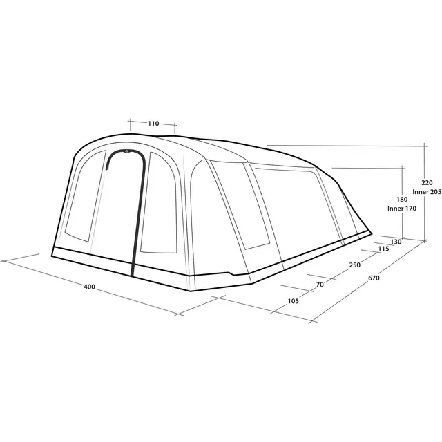 Campingtelt oppblåsbart til 6 Outwell Sacramento 6 Air 