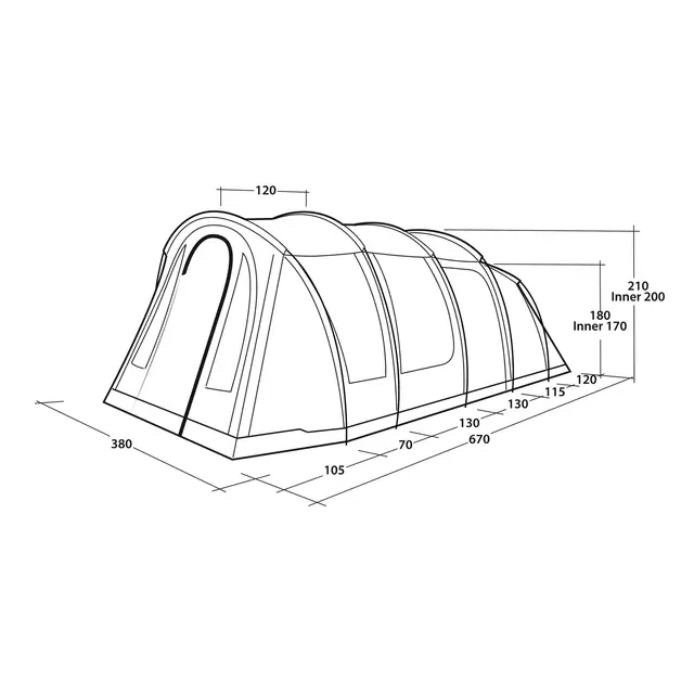 Campingtelt til 6 Outwell Edmonds 6 TC 