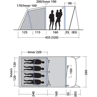 Campingtelt oppblåsbart til 4 Outwell Monterey 4 Air