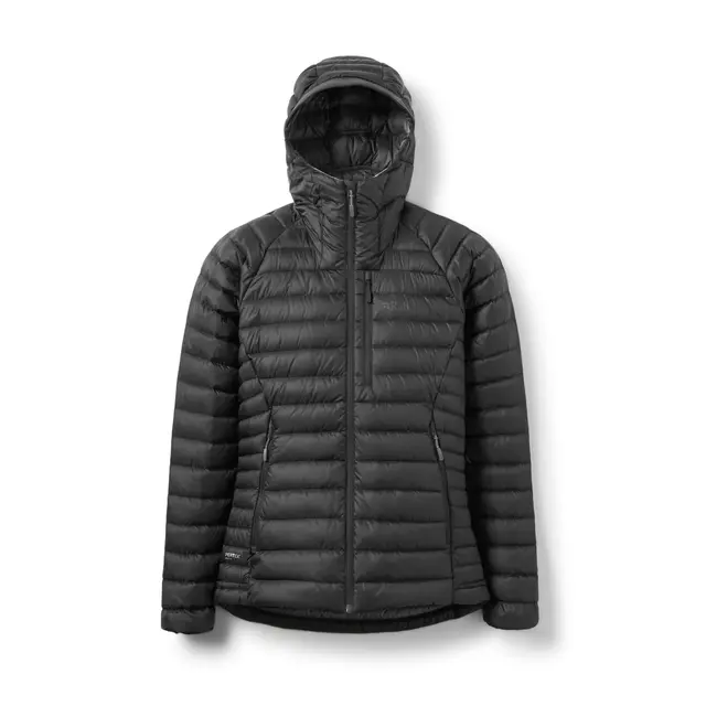 Jakke til dame XS Rab Microlight Alpine Jacket W 8 BlackGr 