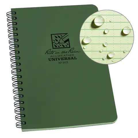 Liten vannfast spiralbok Rite In the Rain No973 Green