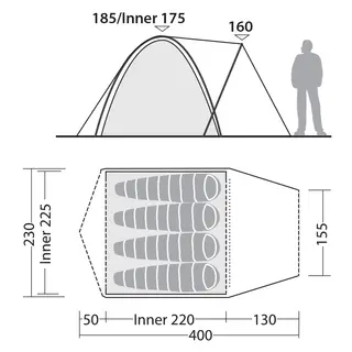 Campingtelt til 4 Robens Lago Flex 4