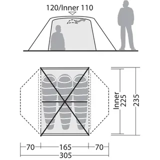 Kuppeltelt til 3 Robens Lodge 3 Exp