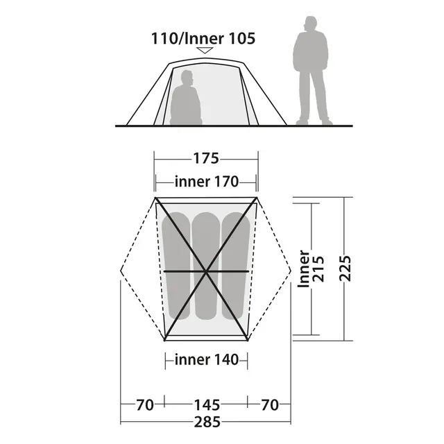 Kuppeltelt til 3 Robens Seeker 3 LW 