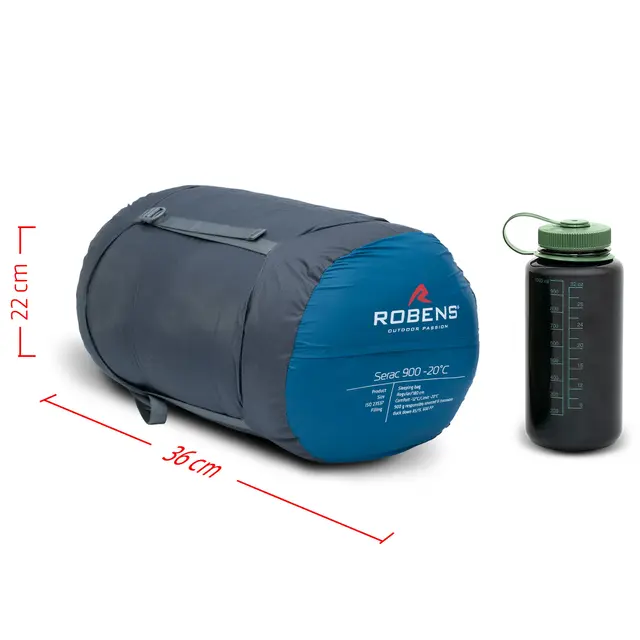 Vinterpose i dun 180 cm Robens Sleeping Bag Serac 900 –20 