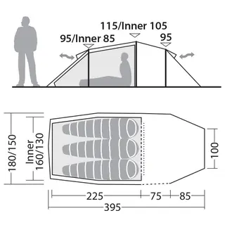 Tunneltelt til 3 Robens Voyager 3 Exp