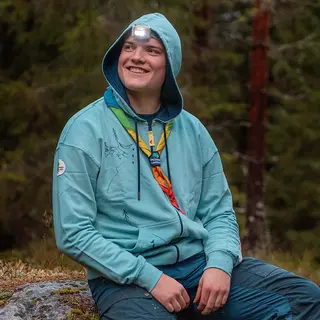 Hettejakke L Speiderne Camp Jacket Hood U L DustyTurq
